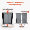 thumbnail image 4 of VEVOR Double Pullout Waste Container Kitchen Trash Can with Soft Close Grey 35QTx2, 4 of 9