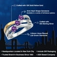 thumbnail image 2 of Gem Stone King 925 Silver and 10K Yellow Gold Purple Amethyst and Lab Grown Diamond Engagement Ring for Women | 0.84 Cttw | Heart Shape Gemstone February Birthstone | Size 5, 2 of 6