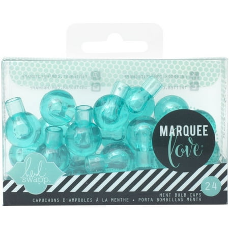 Heidi Swapp Marquee Love Bulb Caps .75" 24/Pkg-Teal, Pk 3, Heidi Swapp