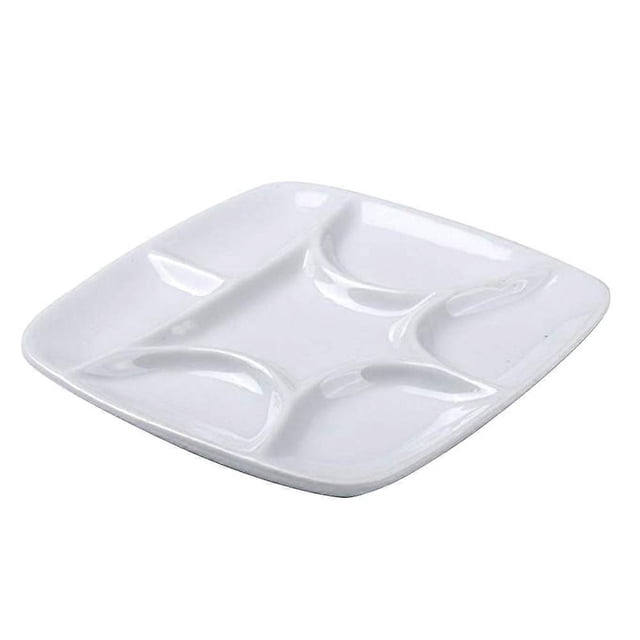 6inch Ceramic Square Artist Paint for Watercolor Gouache Acrylic Oil Painting (White)