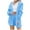 Sky Blue, variant on 3 Piece Outfit Pajamas for Women Soft Fuzzy Sherpa Hooded Cardigan Coat Sleeveless Crop Tops and Shorts Nightwear Set