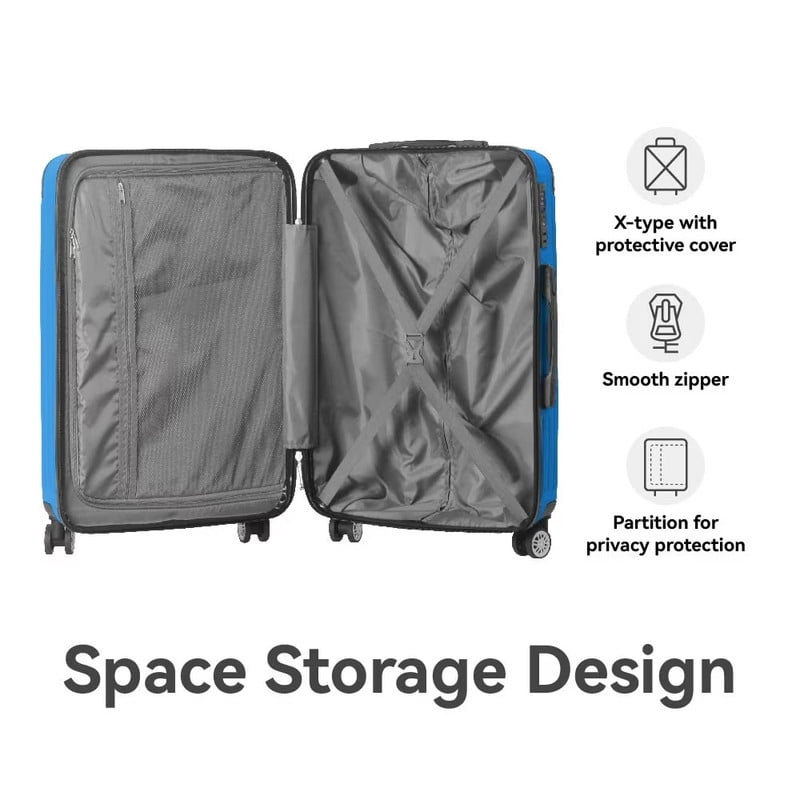 3-Piece Lightweight Luggage Set (20", 24", 26") with Spinner Wheels, Trunks with TSA Lock and Adjustable Telescopic Handle