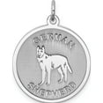 thumbnail image 1 of Sterling Silver Rhodium-Plated German Shepherd Disc Charm (26 X 19) Made In United States qc2686, 1 of 5