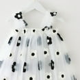 thumbnail image 5 of SGFCWSX Girls Spaghetti Strap Tulle Mesh Dress Floral Embroidery A-Line Ruffle Trim Party Dress for Kids Summer Black Size 6-7Years, 5 of 6