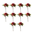 thumbnail image 1 of EeaseMX 10 piezas de tallos de plantas navideñas creativas para decoración, piñas artificiales, hojas huecas verdes, setas de granada pequeñas falsas, tallos de plantas para decoración del hogar DIY, 1 of 7
