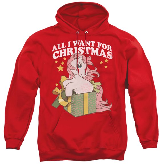 My Little Pony Retro All I Want Adult Pullover Hoodie Sweatshirt Red