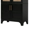 thumbnail image 5 of 71" Tall Arched Kitchen Pantry Cabinet with Door Shelves, Farmhouse Kitchen Storage Cabinet with Open & Adjustable Shelves, Hidden Drawer & Glass Door, Cupboard for Kitchen, Dining Room, Black, 5 of 17