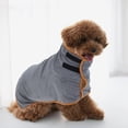 thumbnail image 4 of WRITWAA Dog Bath Towel Robe Pet Bathrobe Grey Fiber Absorbent Wrap Around Design 1Pack, 4 of 8