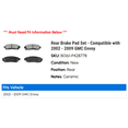 thumbnail image 2 of Rear Brake Pad Set - Compatible with 2002 - 2009 GMC Envoy 2003 2004 2005 2006 2007 2008, 2 of 2