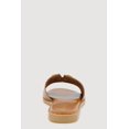 thumbnail image 3 of Women's Metallic V Pendant Notched Band Slide Sandals, 3 of 3
