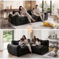 thumbnail image 4 of 102in Sectional Sofa for Living Room, Convertible Cloud Sofa Bed Sleeper, No Assembly Needed, Black, 4 of 8