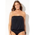 thumbnail image 2 of Swimsuits for All Women's Bandeau Blouson Tankini Top, 2 of 6