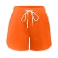 thumbnail image 2 of Girls Athletic Shorts solid color with Drawstring Breathable Stretch Running Gym Training Sportswear, 2 of 9