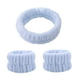thumbnail image 4 of Face Wash Headband Wristband Set SPA Headband Makeup Headband Facial Wrist Cuffs Blue, 4 of 7