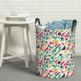 thumbnail image 5 of Picia Colorful Spots Large Laundry Basket, Waterproof, Freestanding Laundry Hamper, Collapsible Tall Clothes Hamper with Extended Handles-, 5 of 8