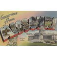 thumbnail image 1 of Greetings from Missouri (State Capital and Flower) (12x18 Wall Art Poster, Room Decor), 1 of 3