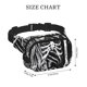 thumbnail image 4 of Fotbe Gothic Skull Floral Art Cangurera Cuadrada con Estampado de Doble Capa, Bolsa de Cintura Ajustable Mini para Hombres y Mujeres, 4 of 9