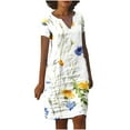 thumbnail image 2 of Jusqu'à 65 % de Réduction! Robes de Mode Été pour Femmes 2024 Grande Taille Ample Décontractée Col en V Imprimé Manches Courtes Robes, 2 of 5