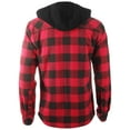 thumbnail image 3 of Ma Croix Mens Hooded Flannel Shirts Quilted Plaid Jacket, 3 of 9
