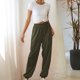 thumbnail image 5 of Wayren - Pantalones de chándal con parte inferior cerrada para mujer con bolsillos, pantalones de entrenamiento de cintura alta, pantalones Prendas para la parte inferior del cuerpo  Verde Delgado Qarigey AP002156-29, 5 of 6
