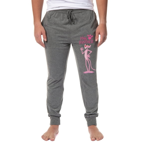 The Pink Panther Mens' Paw Print Title Logo Sleep Jogger Pajama Pants