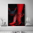 thumbnail image 4 of Mudket Fun leopard canvas decoration, framed canvas wall art, dark and sexy red wall decoration, suitable for women's bedrooms, bathrooms, and living rooms, can be hung directly. - 40"L x 28"W, 4 of 10