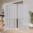 thumbnail image 2 of MAYEERTY Outdoor Metal Privacy Screen 6ft × 3ft White, 6-Panel Brick Pattern Decorative Screen for Garden, 2 of 6