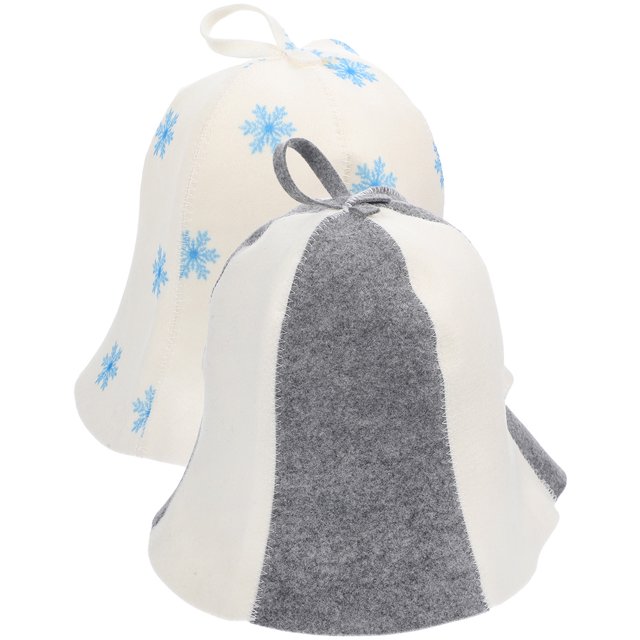 unbranded 2Pcs Reusable Sauna Hat with Hanging Ring Designed for Breathable Spa and Sauna Hair Care