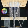 thumbnail image 2 of Brushed Gold 49*35cm Shower Head with LED Rain Stainless Steel Bathroom Shower Set, 2 of 9
