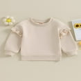 thumbnail image 2 of Chandails Décontractés à Col Rond pour Tout-Petites Filles, Volants, Manches Longues, Pulls, Hauts, Chemise, 2 of 7