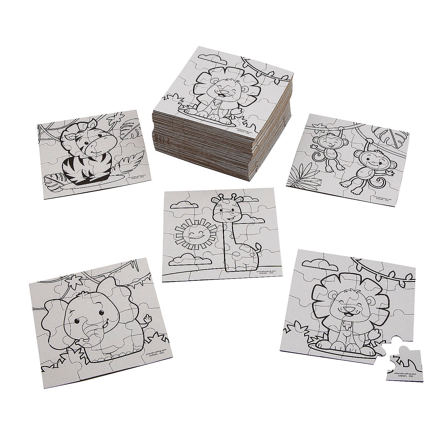 Fun Express Color Your Own Animal Puzzles Bulk 50 Pc