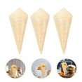 Axio 50pcs Disposable Wood Appetizer Cones Ice Cream Cone Cups Party