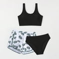 thumbnail image 2 of Girls 2 Piece Swimsuits with Skirts Ribbed Spaghetti Strap Bikini Sets Swim Bathing Suit for Teen Girls, 2 of 4