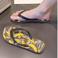 thumbnail image 2 of BRICH Flip Flops for Women Men Printed Holiday Casual Thong Sandals Lightweight Anti- Beach Rubber Shower Shoes Summer Comfortable Slippers Coffee 11.5, 2 of 6