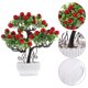 thumbnail image 4 of Planta de escritorio falsa en maceta, planta decorativa para el hogar, árbol frutal artificial decorativo, 4 of 5