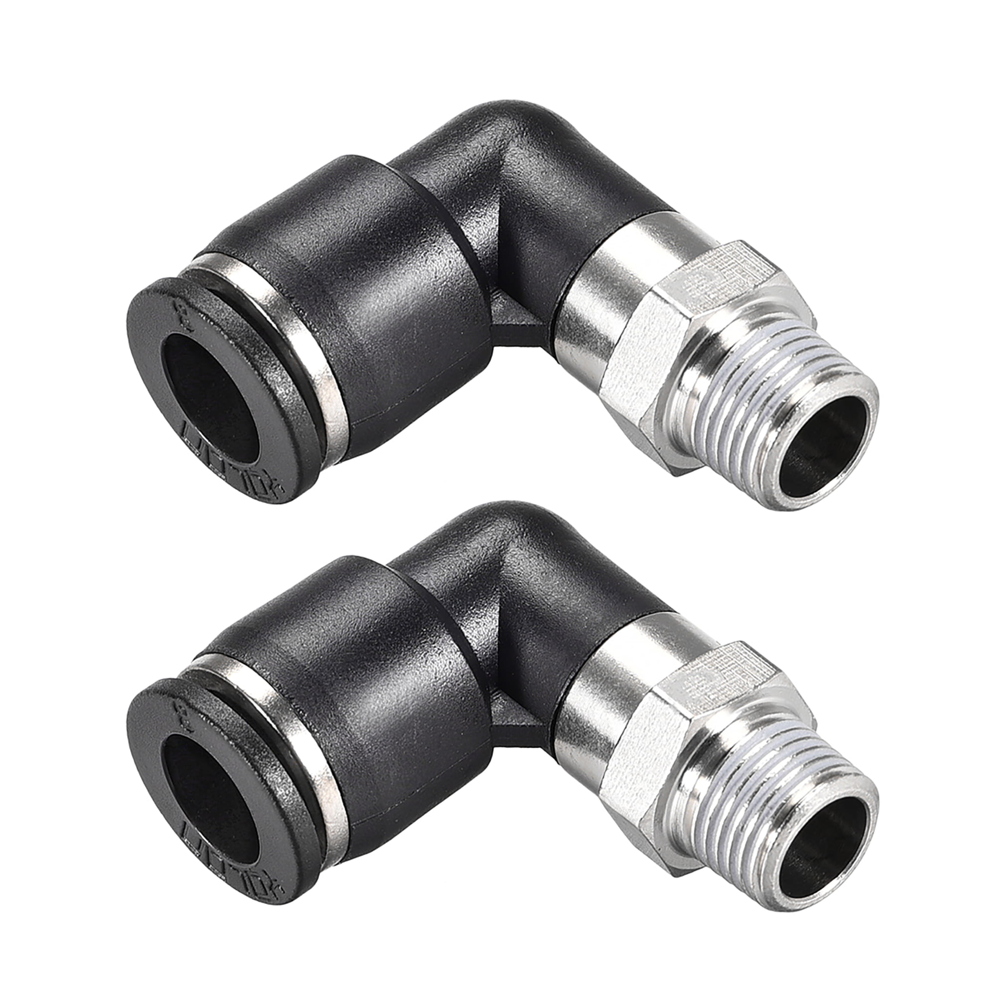 5pc Pnuematic Male Elbow Connector Tube 1/4'' X NPT 3/8'' Air Push In Fitting 