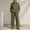Army Green women's 2 piece lounge set a1, variant on Usloyux Women's 2 Piece Lounge Set Long Sleeve Collared Pullover Top and Wide Leg Pants Matching Tracksuit Outfits, Army Green L