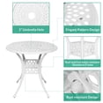 thumbnail image 2 of VIVIJASON 3-Piece Patio Furniture Dining Set, All-Weather Cast Aluminum Outdoor Bistro Set, Include 2 Dining Chairs and 31" Round Table w/ 2" Umbrella Hole for Balcony, Lawn, Garden, Backyard, White, 2 of 7