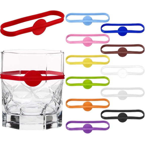 36 Pcs Flexible Silicone Cup Markers, Colorful Band Style Glass Identifiers For Mugs And Drink Containers