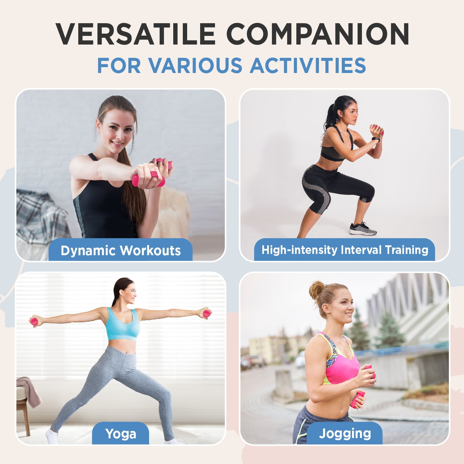 Dumbbell Go Pods Set of 4, Egg Weights, Add weight training for yoga, walking, jogging, water aerobics, high-intensity exercises, running, 1lb x 2 and 0.5lb x 2