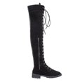 thumbnail image 3 of Botas sobre la rodilla para mujer Zapatos planos con cordones hasta el muslo, 3 of 5