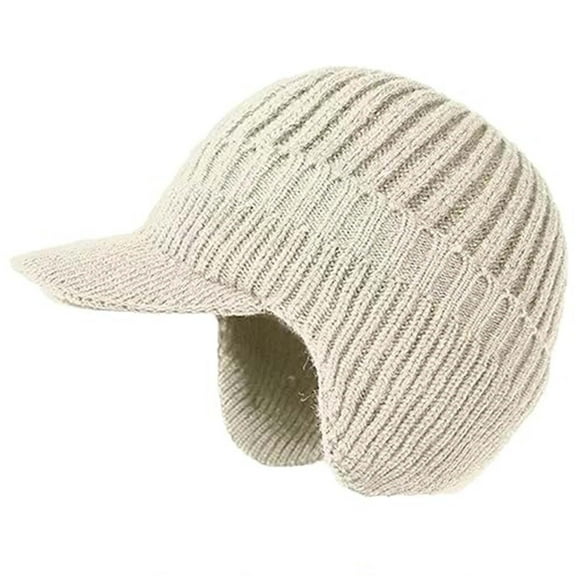 2026 New Sherum Men's Winter Knitted Beanie – Cozy Fleece Lined with Brim & Ear Flaps, Warm Head Hat
