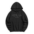 thumbnail image 1 of WZXFASHION Chandail à Capuchon pour Femmes à Manches Longues avec Poche, Imprimé de Lettres « Maff Caff », jusqu'à 50 % de Rabais, Chandail à Col Rond, 1 of 5