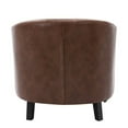 thumbnail image 6 of INCLAKE Contemporary PU Leather Rubber Wood Foam Pine poplar plywood MDF Accent Chair, Brown, 6 of 7