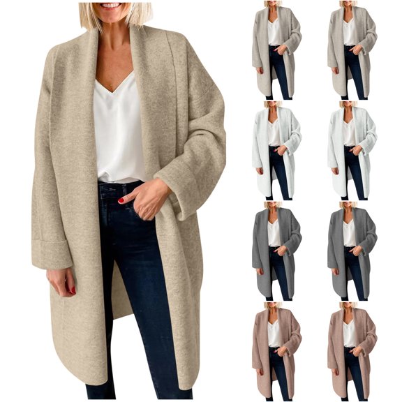 Zedker Long Cardigan Sweaters for Womens Chunky Open Front Oversized Slouchy Knit Fall Trendy Coatigan Jackets