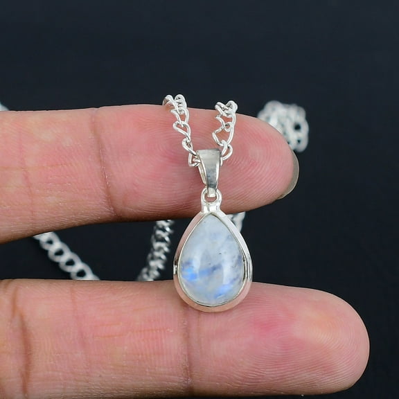 Rainbow Moonstone Locket – Handcrafted 925 Sterling Silver, Fine Polished, Modern Design, Wedding & Thanksgiving Gift