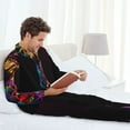 thumbnail image 6 of Sikiie Neon Psychedelic Giraffe Mens Pajama Set, Soft Warm Long Sleeve Sleepwear, Cozy Button-Down Pjs for Men-Medium, 6 of 7