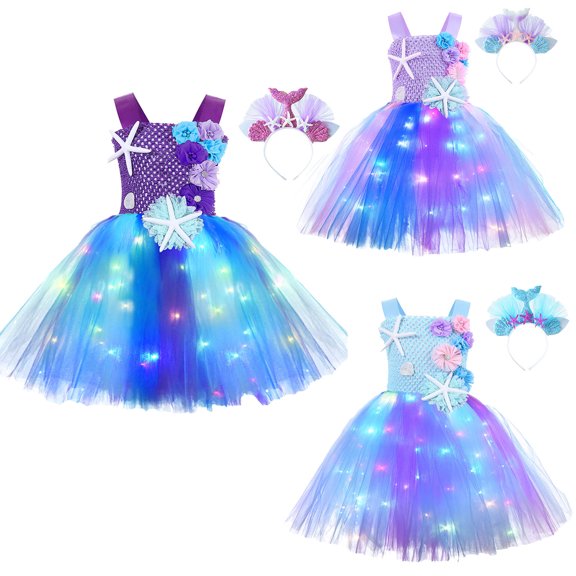ibiyuan Light Halloween Kids Dresser Flutter Sleeve Halloween Outfits for Toddler Girls Print Graphic Cute Clothes Contrast Lace Tutu Halloween Animal Dress Up Party