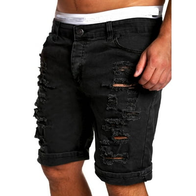 MERSARIPHY Men's Slim Fit Ripped Denim Shorts Bahrain Ubuy