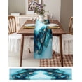 thumbnail image 5 of Table Runner Turquoise Gold Abstract Art Table Decoration for Kitchen Dinning Marble Texture Table Decoration for Indoor Outdoor Party Wedding Decor 13x90inch, 5 of 7